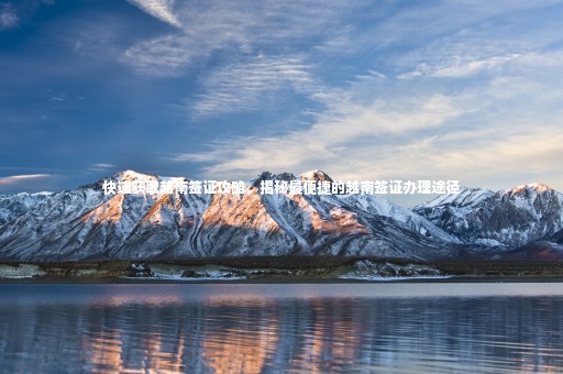 快速獲取越南簽證攻略，揭秘最便捷的越南簽證辦理途徑