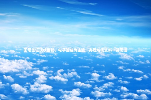 印尼簽證現(xiàn)狀揭秘，電子簽成為主流，辦理所需資料一覽無遺