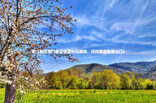 浙江居民澳門簽證恢復時間揭曉，何時重啟赴澳之門？