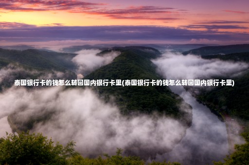 泰國銀行卡的錢怎么轉(zhuǎn)回國內(nèi)銀行卡里(泰國銀行卡的錢怎么轉(zhuǎn)回國內(nèi)銀行卡里)