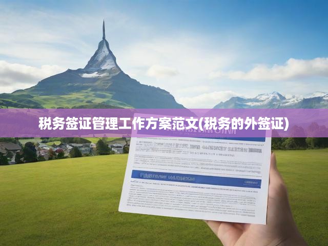 稅務(wù)簽證管理工作方案范文(稅務(wù)的外簽證)